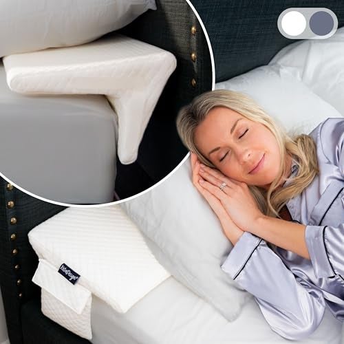 XetraDesign Bed Wedge Pillow for Headboard Gap Up to 7", Triangle Gap Filler for Bed, Mattress Wedge Gap Filler, Headboard Space Filler, Corner Pillow, White Queen 60" - Image 1
