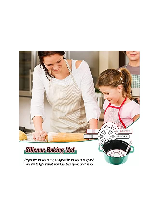 AMERTEER dutch oven liners 2 Pieces for silicone mats for baking Non-stick dutch oven liners with Long Handle 8.3 Inch silicone bread sling Heat Resistant Baking Bread Pad - Image 5