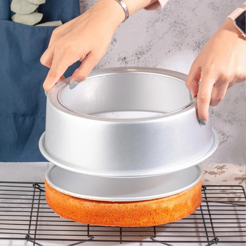 Mn AOX Aluminum Round Cake Pans with Removable Bottom | Professional & Leak-Proof Baking Pans Multi-Size | Cake & Dessert Molds (12 Inch) - Image 4
