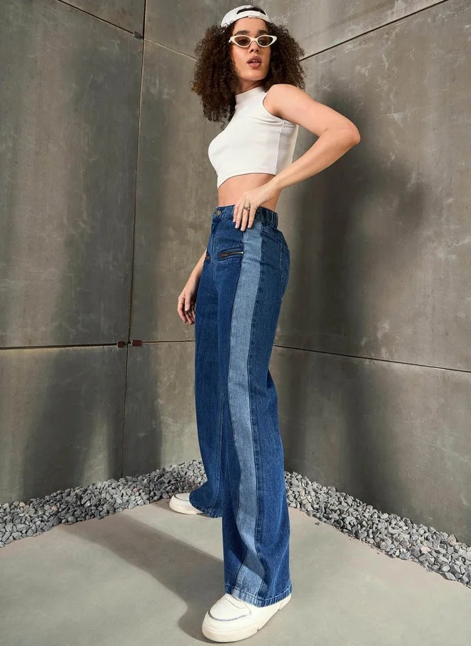 SASSAFRAS Wide Leg High-Rise Jeans for Women