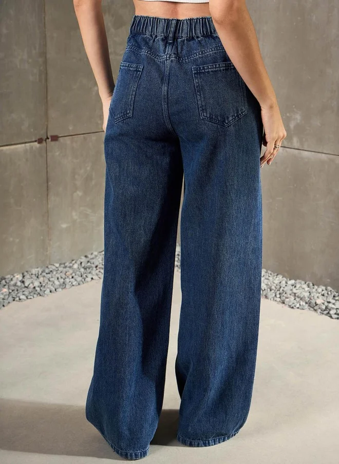 SASSAFRAS Wide Leg High-Rise Jeans for Women