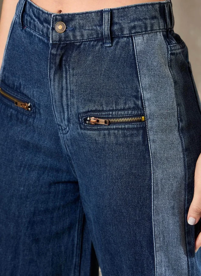 SASSAFRAS Wide Leg High-Rise Jeans for Women