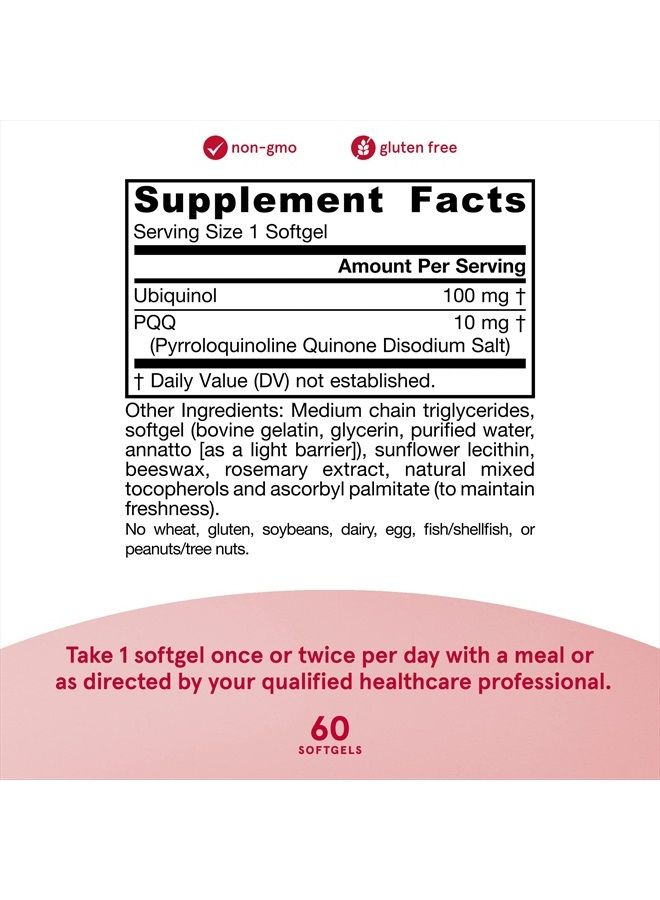 jarrow formulas QH-Absorb + PQQ - 100 mg Ubiquinol - Up to 60 Servings (Softgels) - Cellular Renewal & Antioxidant Support for Mitochondrial Biogenesis - Dietary Supplement - Gluten Free - Image 3