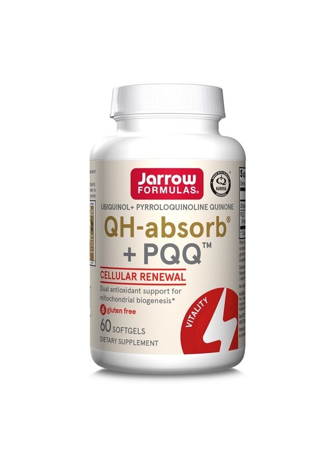 jarrow formulas QH-Absorb + PQQ - 100 mg Ubiquinol - Up to 60 Servings (Softgels) - Cellular Renewal & Antioxidant Support for Mitochondrial Biogenesis - Dietary Supplement - Gluten Free - Image 1