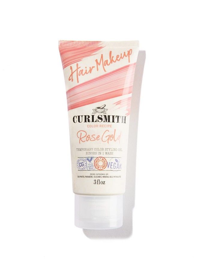 CURLSMITH جل تصفيف الشعر ولون الشعر المؤقت النباتي (ذهبي وردي 3 أونصة سائلة) - Image 1