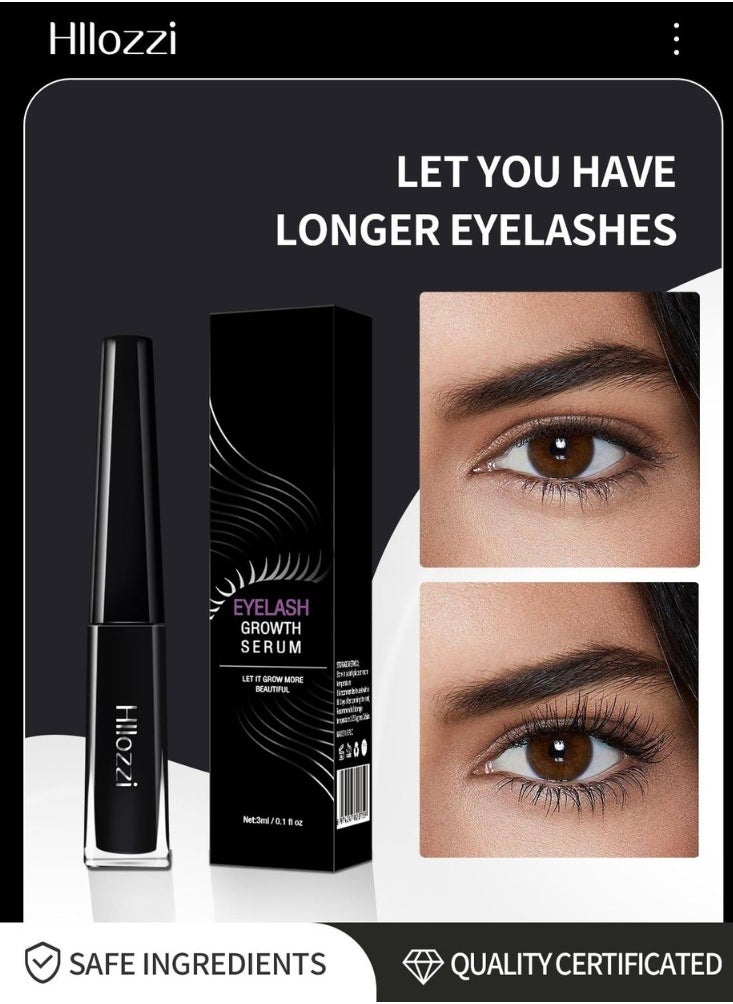 Hllozzi Eyelash Enhancer Eyelash Serum for Eyelash Lengthening Eyelash Thickening Serums for Better Growth of Longer and Thicker Eyelashes and Eyebrows Highly Effective Fast Growth Eyelash Growth Serum  - Image 3