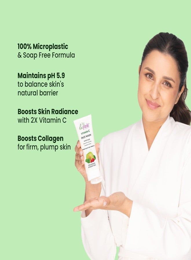 La Pink Vitamin C Face Wash | With White Haldi & Gotu Kola | Brightens & Evens Skin Tone | 100% Microplastic-Free | For Glowing Radiant Skin | 100ml - Image 2
