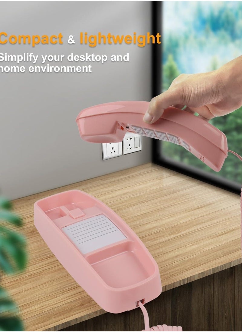 Generic - Wall Phone Design Landline with Corded, Loud Volume, Flashing Light and Large Button, Desk Mounted Analog for House Home Office Company Hotel Call Center - Image 1