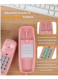 Generic Wall Phone Design Landline with Corded, Loud Volume, Flashing Light and Large Button, Desk Mounted Analog for House Home Office Company Hotel Call Center  - Image 3