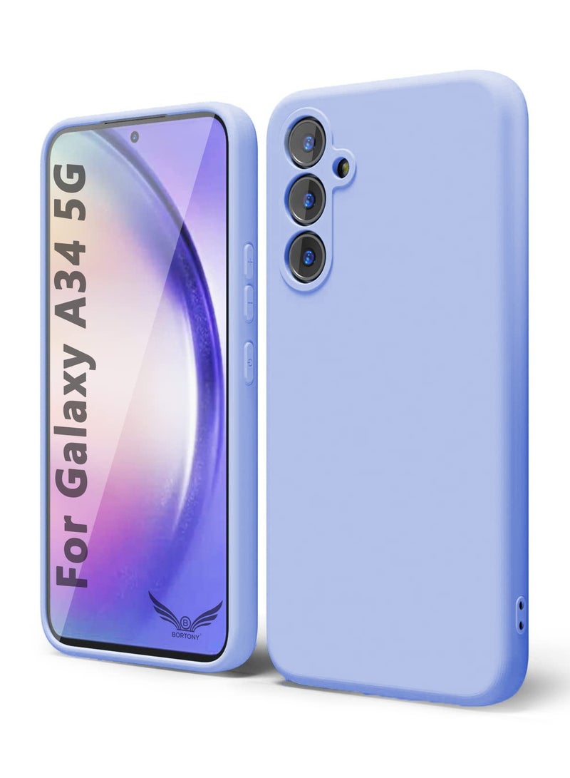 BORTONY Galaxy A34 5G Case Shockproof Liquid Silicone Case Slim Soft Cover With Inside Soft Microfiber Lining Comaptible With Samsung Galaxy A34 5G - Image 1