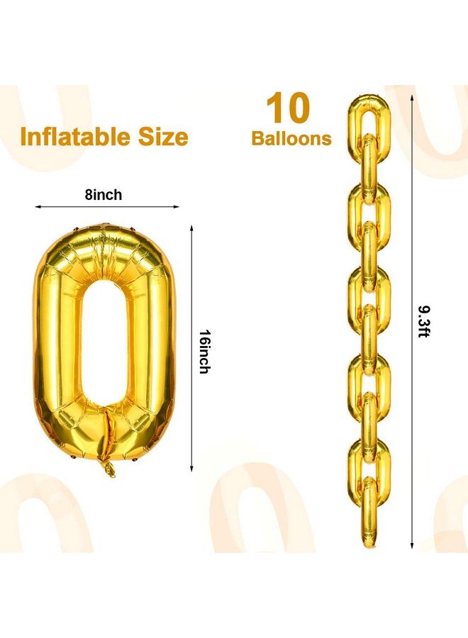 Sumind 48 Pieces 16 Inches Foil Chain Balloons Jumbo Gold Chain Balloons For 80S 90S Party Decor Chain Link Balloons For Hip Hop Retro Theme Birthdays Weddings Graduations Party Supplies - Image 3