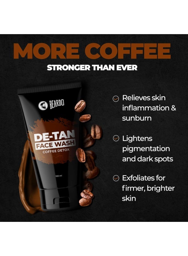 Beardo Ban the Tan Kit | Grooming kit for men | Detan Facewash for men with Coffee extracts & Vitamin E| Detan Face Scrub for Men - Image 3