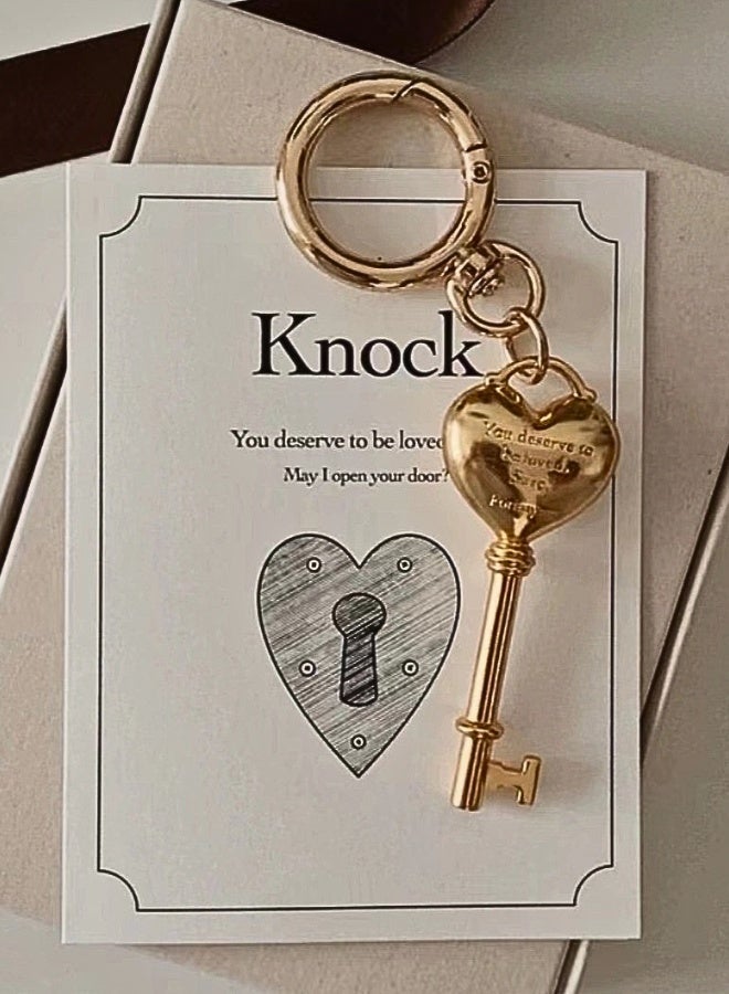 Solid Brass Love Lock Keychain - Bag Charm, Abaya Pendant & Travel Gift with Engraved Blessings | Unisex Accessory for Purses, Bags, Wallets - Image 3