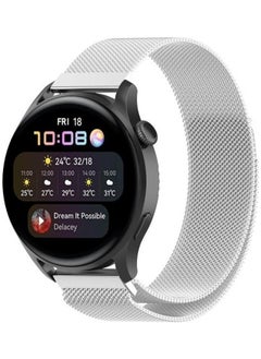 NIBEMINENT For Huawei Watch 3 And Pro 22mm Milanese Loop Replacement Strap Watchband Silver  - Image 4