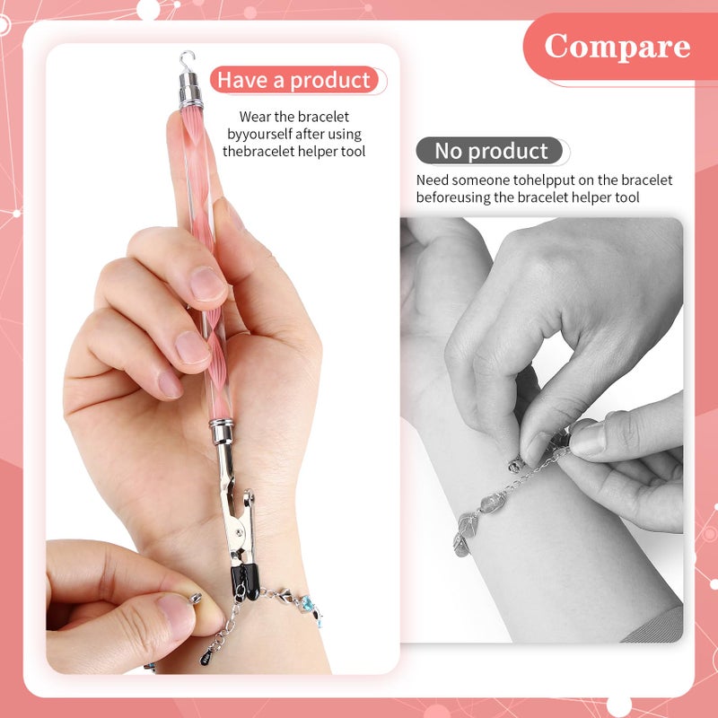 WIFORT 2 in 1 Bracelet Helper Tool -WIFORT Bracelet Helper to Put on Yourself, Quick Release Fastening Jewelry Clasp Helpers,Bracelet Assist Tool with Hook for Necklace, 197mm Extended Design - Image 2