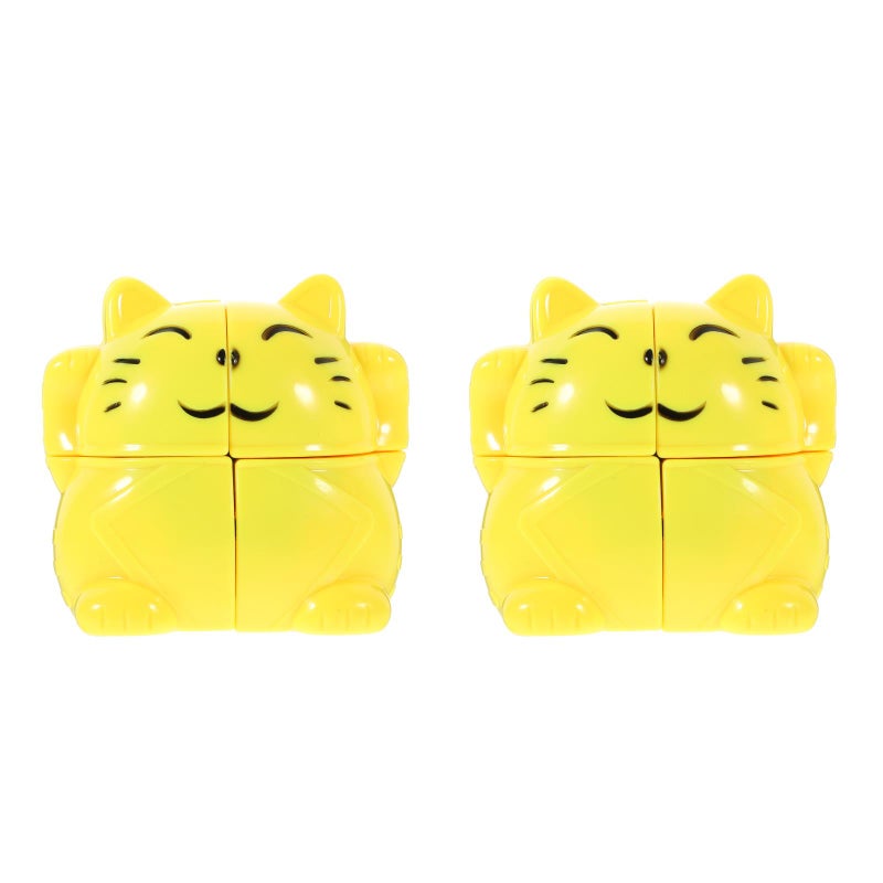 2pcs Cat Cube Toy Funny Animal Speed Cube Toy Kids Puzzle Toy Plaything - Image 1