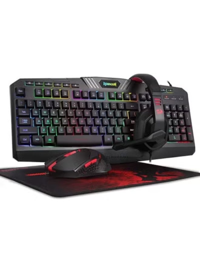Redragon S101 Gaming Bundle – RGB Backlit Keyboard, Adjustable DPI Mouse, Headset & Mouse Pad – Wired All-in-One PC Gamer Set - Image 1