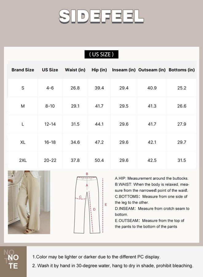 Sidefeel Corduroy Pants for Women 2024 Casual High Waisted Double Buttoned Stretchy Loose Fit Wide Leg Pants with Pockets, Grey, M - Image 5