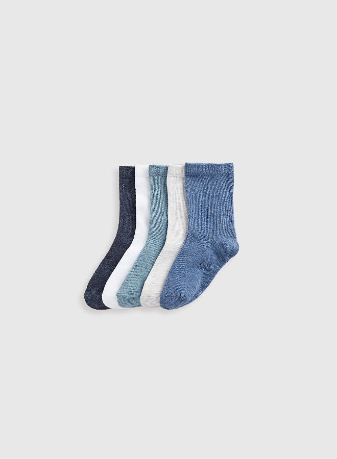 mothercare Blue Socks - 5 Pack  - Image 3