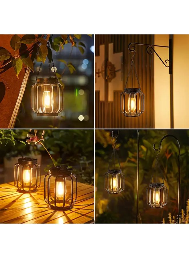 1 قطعة فانوس شمسي معلق مع خطاف للإضاءة الخارجية في الحديقة أو الشرفة أو الفناء - Image 4