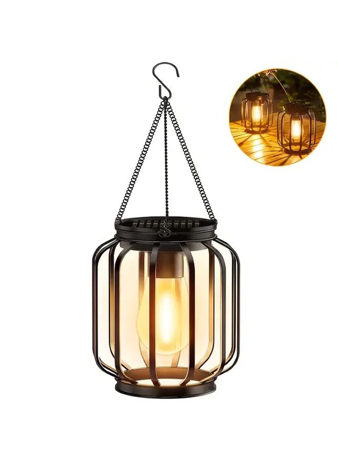 1 قطعة فانوس شمسي معلق مع خطاف للإضاءة الخارجية في الحديقة أو الشرفة أو الفناء - Image 1