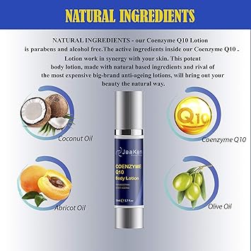 JeaKen Vegan Coenzyme Q10 Firming Lotion AntiAge Formula for Wrinkles Hydrating Body Care for Men Women Ideal for Very Dry Skin 50ml - Image 3