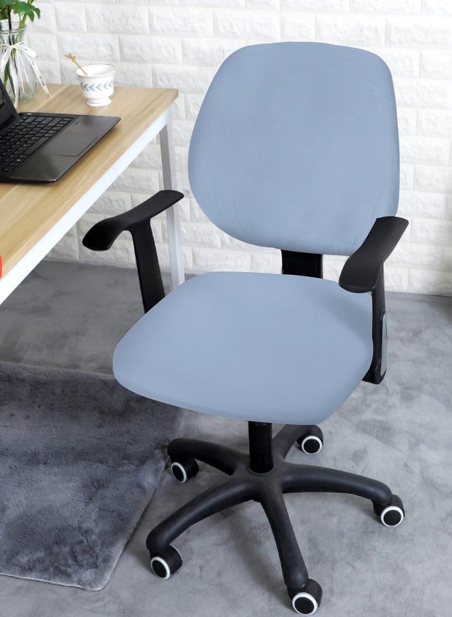 YOKOU Office Chair Covers Stretchable, Light Blue Elastic Removable Rotating Desk Chair Slipcovers Computer Chair Seat & Back Cover Set - Image 3