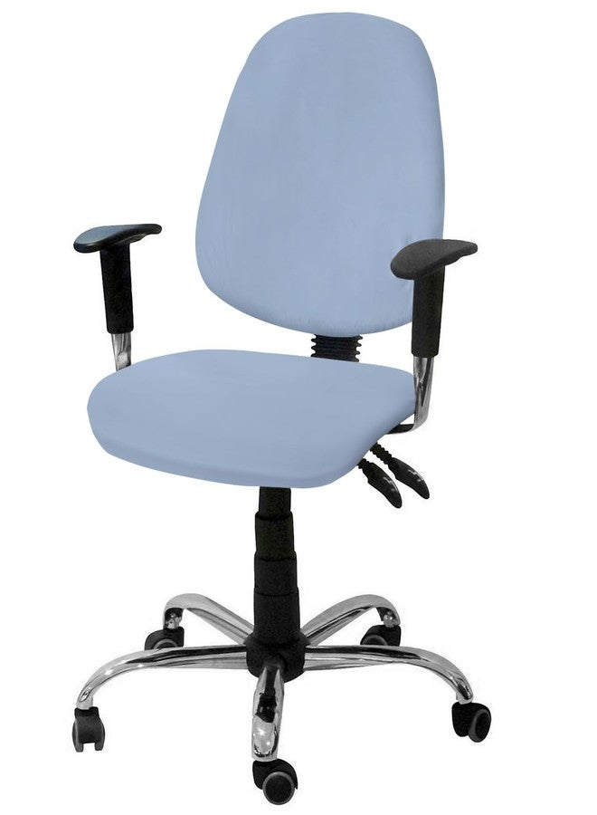YOKOU Office Chair Covers Stretchable, Light Blue Elastic Removable Rotating Desk Chair Slipcovers Computer Chair Seat & Back Cover Set - Image 1