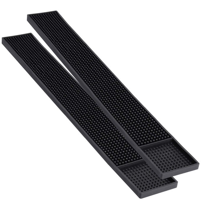 2PCS RUBBER BAR MATS, NON-SLIP BAR SERVICE SPILL MAT BAR TABLE MAT RESTAURANT KITCHEN COUNTER BAR PAD, ANTI-SKID HEAT RESISTANT BARBER STATION MAT FOR HAIR SALON