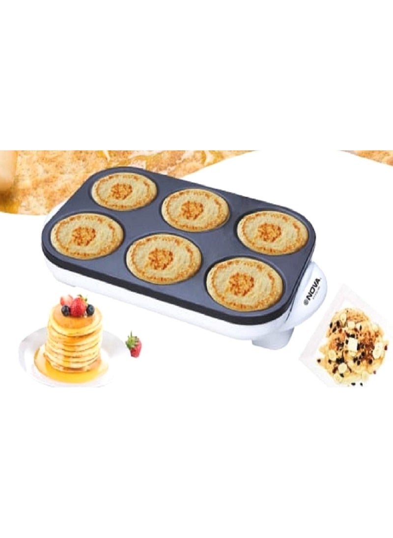 NOVA 6-Piece Non-Stick Crepe & Pancake Maker | 1000W with Heat-Resistant Handles"  - Image 2