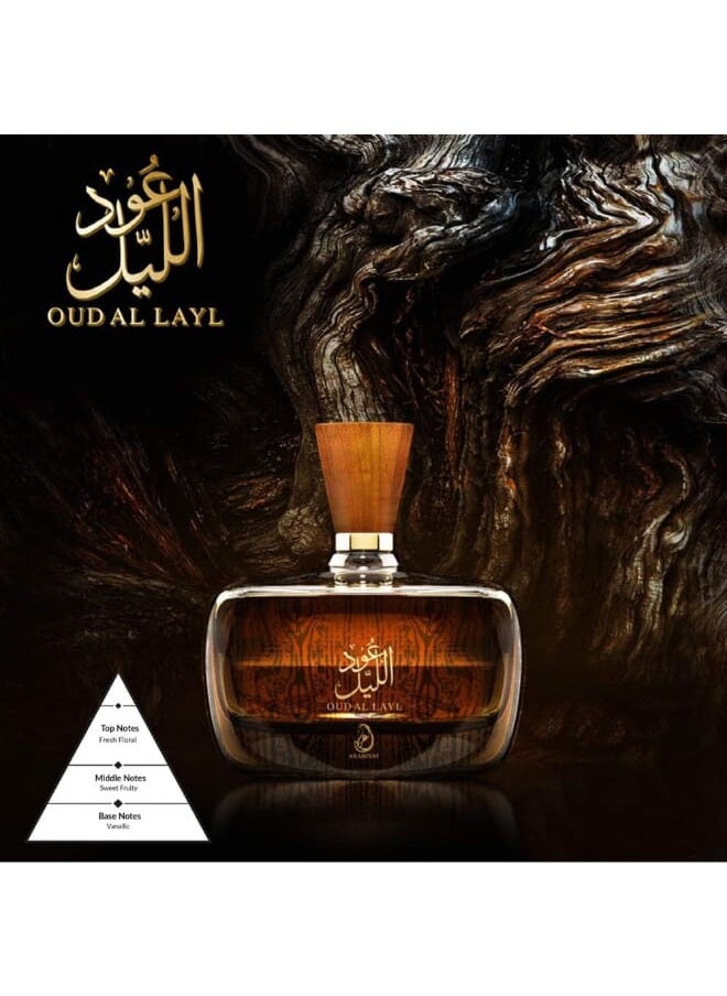 ARABIYAT Oud Al Layl Eau de Parfum - 100ml | Luxury Unisex Fragrance, Long-Lasting, Perfect for All Occasions  - Image 3