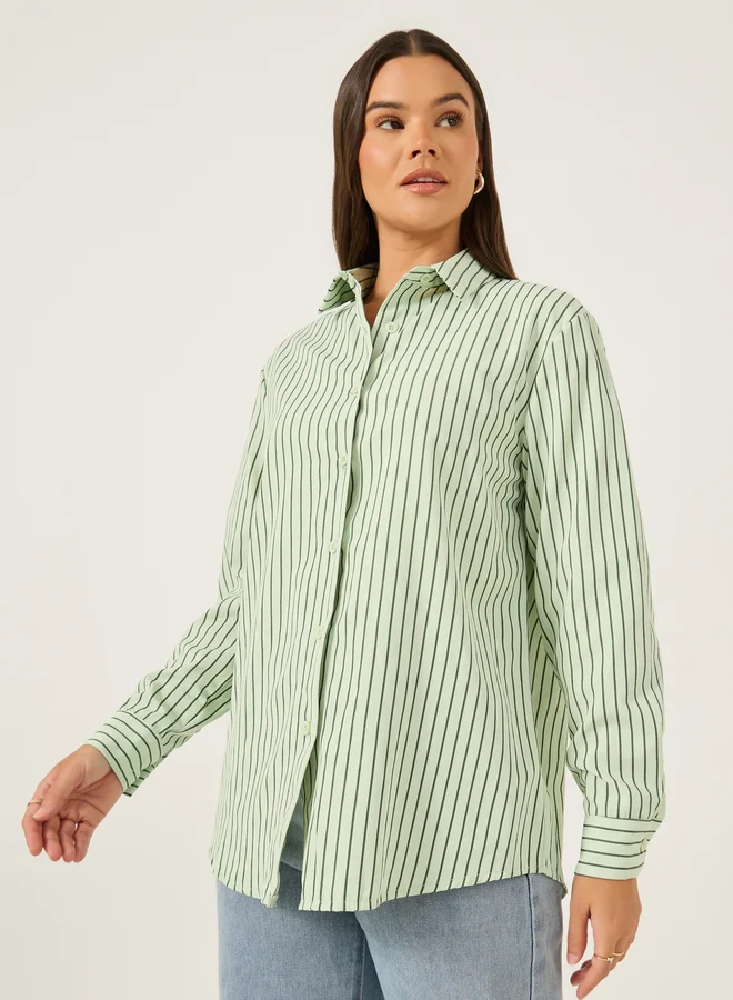 Styli Striped Spread Collar Regular Fit Shirt