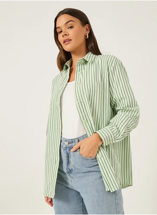 ستايلي Striped Spread Collar Regular Fit Shirt
