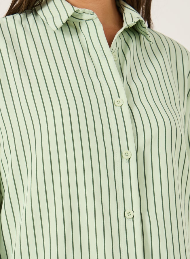 Styli Striped Spread Collar Regular Fit Shirt  - Image 4