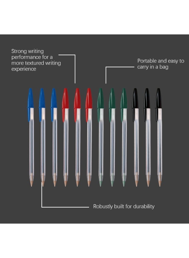 Green Ballpoint Pens Bulk - 12 Pack Smooth Writing Pens with Translucent Barrel, Bold Point Vivid Ink Pens for Office, School & Home, Ideal for Teachers, Students & Daily Use - Image 5