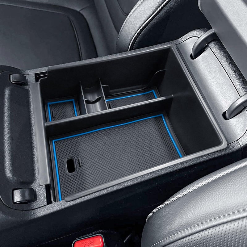 TACORBO Center Console Organizer Compatible with Hyundai 20222024 Tucson Plugin HybridHybrid all Trims and Tucson Gas Limited and Santa Cruz 2022 20232025 Accessories Armrest Insert Tray Blue
