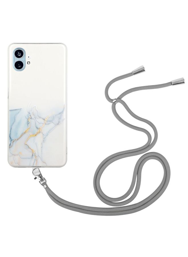 Case Cover For Nothing Phone 1 Hollow Marble Pattern TPU Phone Case with Strap Grey