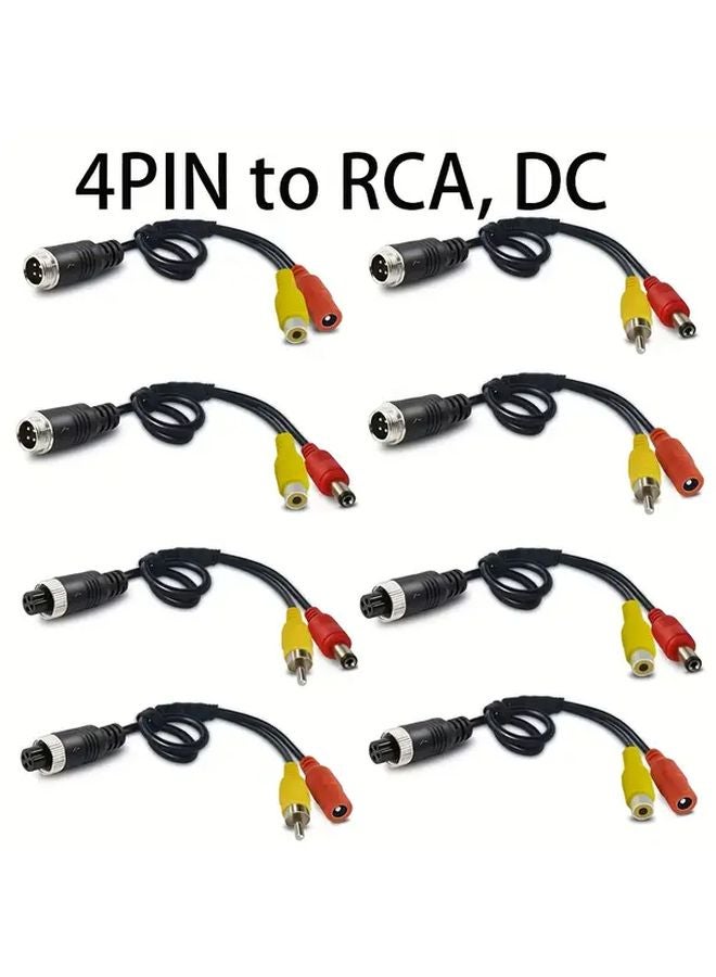 4 دبوس ذكر إلى أنثى RCA ومحول طيران ذكر تيار مستمر كابل لكرسي كاميرا السيارة الخلفية - Image 2