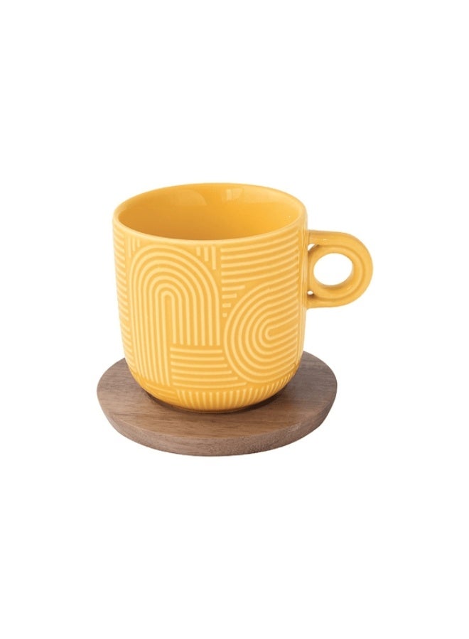 Easy Life 2-Piece Take a Loop Dishwasher Safe Cup and Saucer Set Red and Yellow 250ml - Image 3