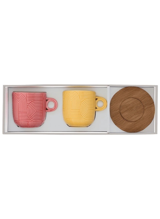 Easy Life 2-Piece Take a Loop Dishwasher Safe Cup and Saucer Set Red and Yellow 250ml - Image 4
