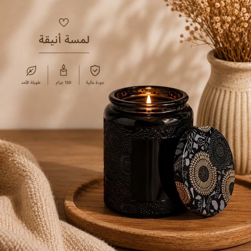 Set of 2 Luxury Matte Glass Candle Jars with Metal Lids, 100g Empty Cosmetic Storage Container 7 * 6cm, Decorative Textured Jar for Candle Making, DIY Crafts & Creams - Image 3