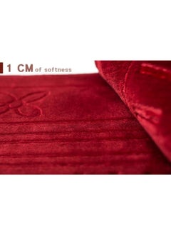 Plynox Simply Muslim Prayer Rug - Foldable Travel Prayer Mat with Back Rest Seat Chair & Carrying Pocket - Luxury Prayer Mat Cushioned & Padded Prayer Rug for Salah - Great Ramadan Or Eid Gift (Red)  - Image 2