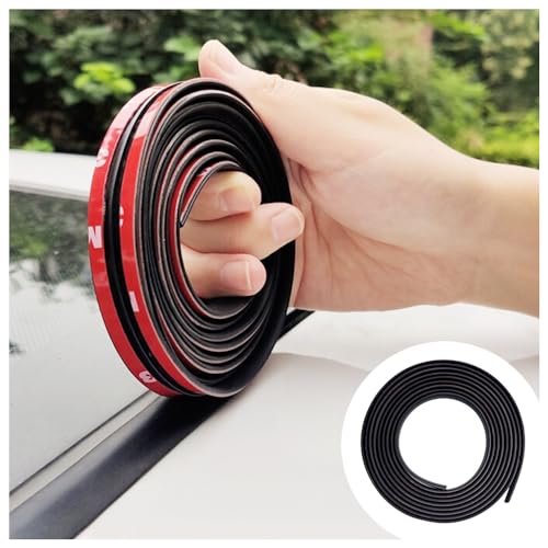 Aokdom 16.4Ft Car Weather Stripping,T-Shape Cuttable Car Windshield Trim Sunroof Seal with Self Adhesive,Waterproof Rubber Edge Trim for Cars Trucks SUVs,Keeps Car Interior Tidy and Quieter - Image 1