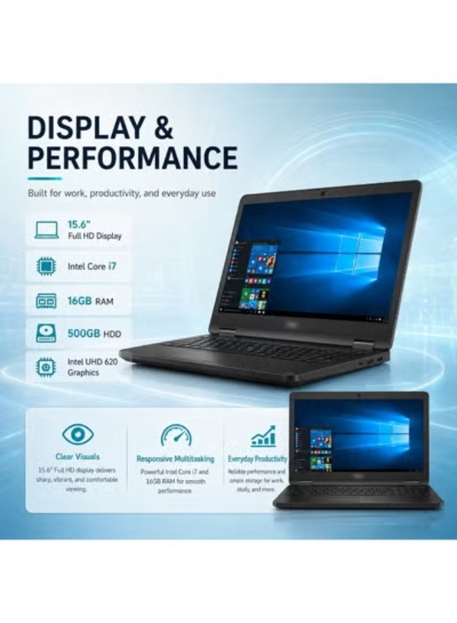Business Laptop 15.6 Inch Full HD Display, Core i7 Processor, 16GB RAM, 500GB HDD, Integrated Graphics, Includes Laptop Bag, Wireless Mouse and Laptop Stand for Work & Study - Image 4