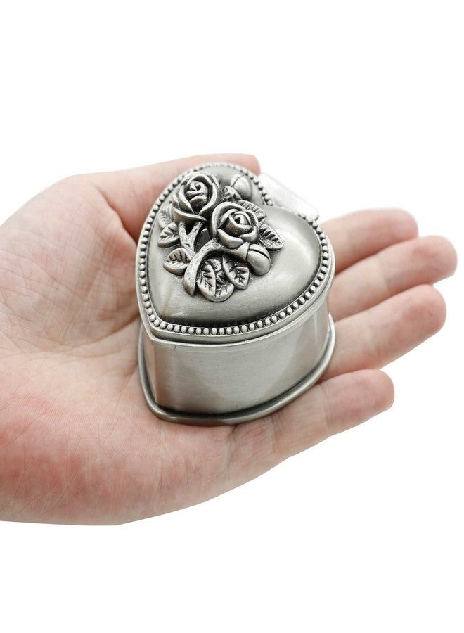 AVESON Classic Vintage Heart Shape Metal Jewelry Box Ring Trinket Storage Organizer Chest Christmas Gift - Image 4