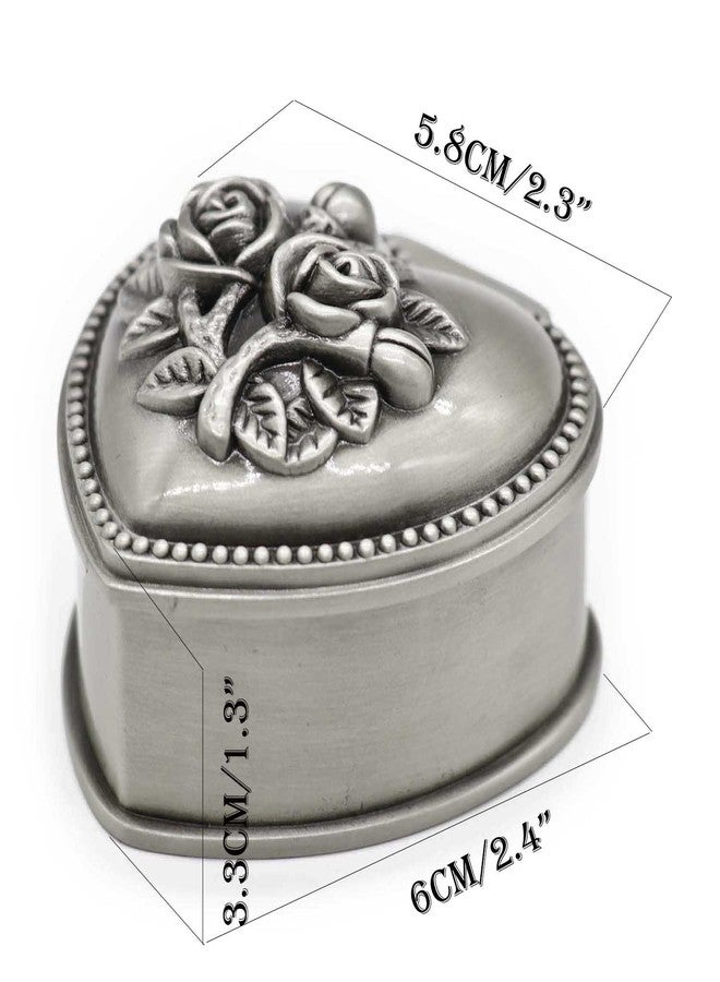 AVESON Classic Vintage Heart Shape Metal Jewelry Box Ring Trinket Storage Organizer Chest Christmas Gift - Image 2