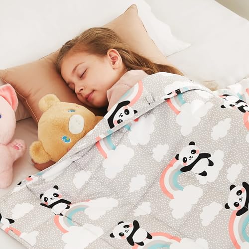 CuteKing Weighted Blanket (7lbs, 40"x 60", HappyPanda) Heavy Blanket for 60-80lbs, Weighted Blanket for Cooling & Heating with Premium Glass Beads, Thick Blanket All-Season - Image 1