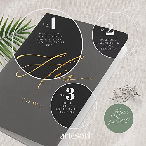ARTESORI Premium Wedding Vow Book for Her & Him, Soft Touch, Gold Foil, 28 Lined Pages, Wedding Vow Books His and Hers, Wedding Essentials, Wedding Registry Ideas, His and Hers Gifts [Ivory & Navy] - Image 4