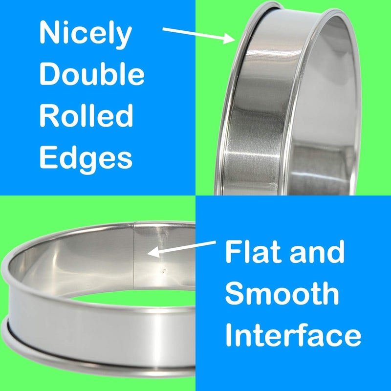 Uncle Jack 10Pcs English Muffin Rings, Stainless Steel Crumpet Rings, Double Rolled, Nonstick, for Frying Eggs, Kitchen Baking, Crumpets Baking, Silver - Image 3