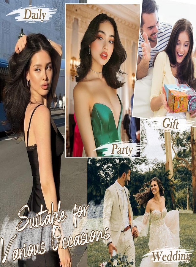 بارسدار - وصلات شعر سوداء مموجة بطول 12 بوصة - 6 قطع - وصلات شعر قصيرة مموجة طبيعية سوداء للنساء - شعر صناعي كثيف وناعم يغطي الرأس بالكامل - مناسب للاستخدام اليومي والحفلات والهالوين - Image 5